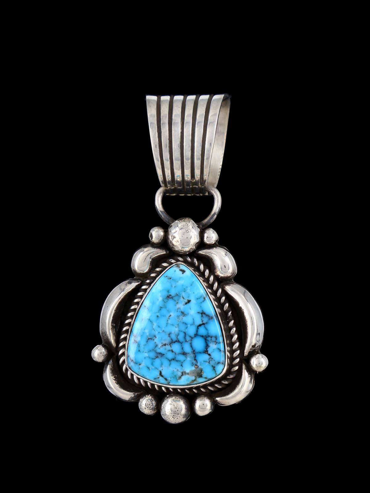 Native American Kingman Turquoise Sterling Silver Pendant