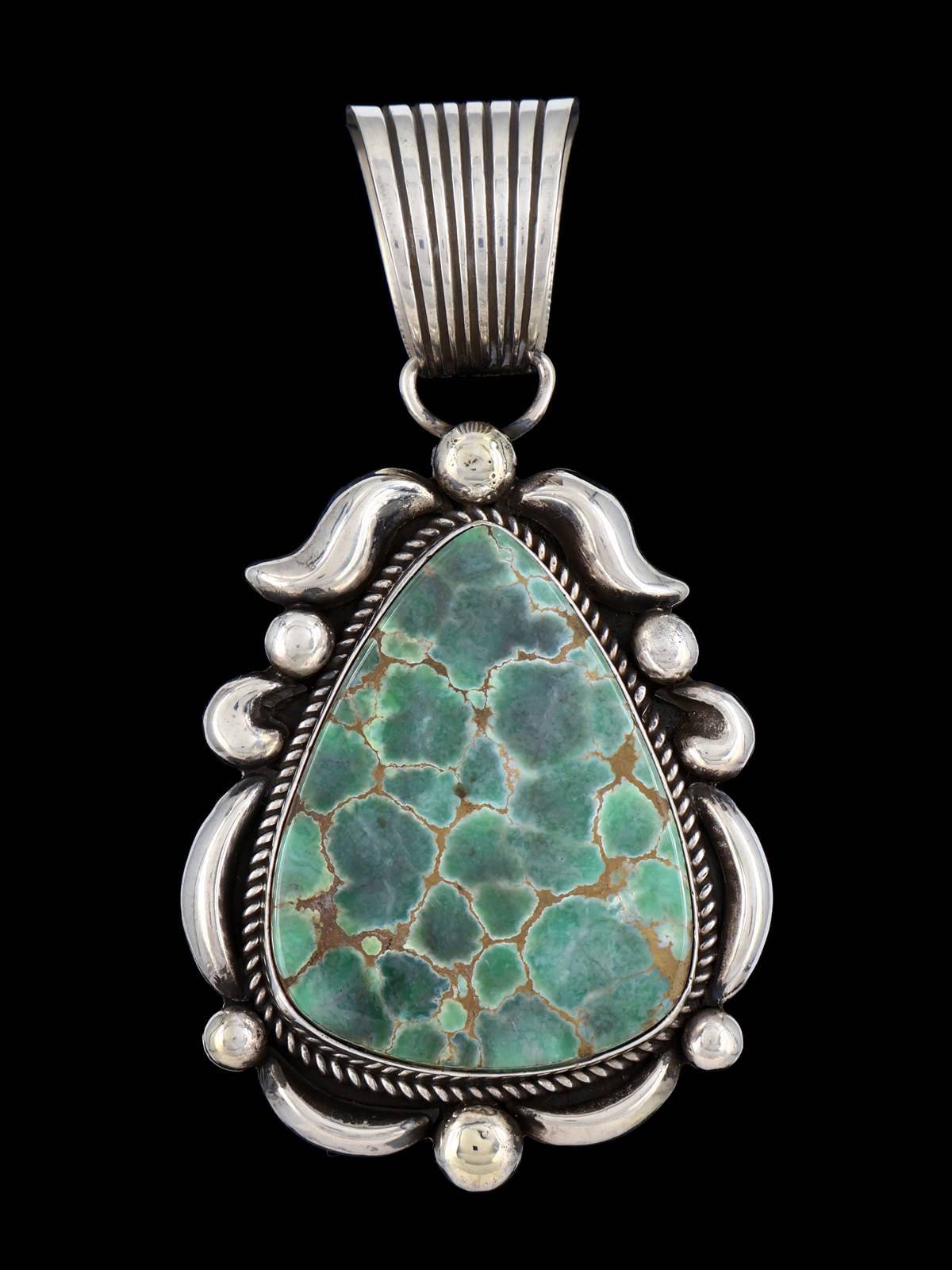 Native American Damele Variscite Sterling Silver Pendant