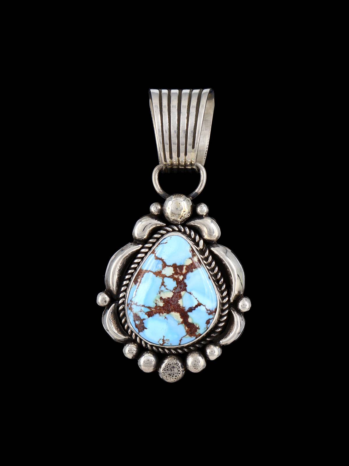 Native American Golden Hill Turquoise Sterling Silver Pendant