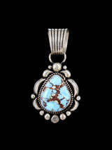 Native American Golden Hill Turquoise Sterling Silver Pendant