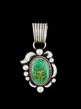 Native American Sonoran Gold Turquoise Sterling Silver Pendant