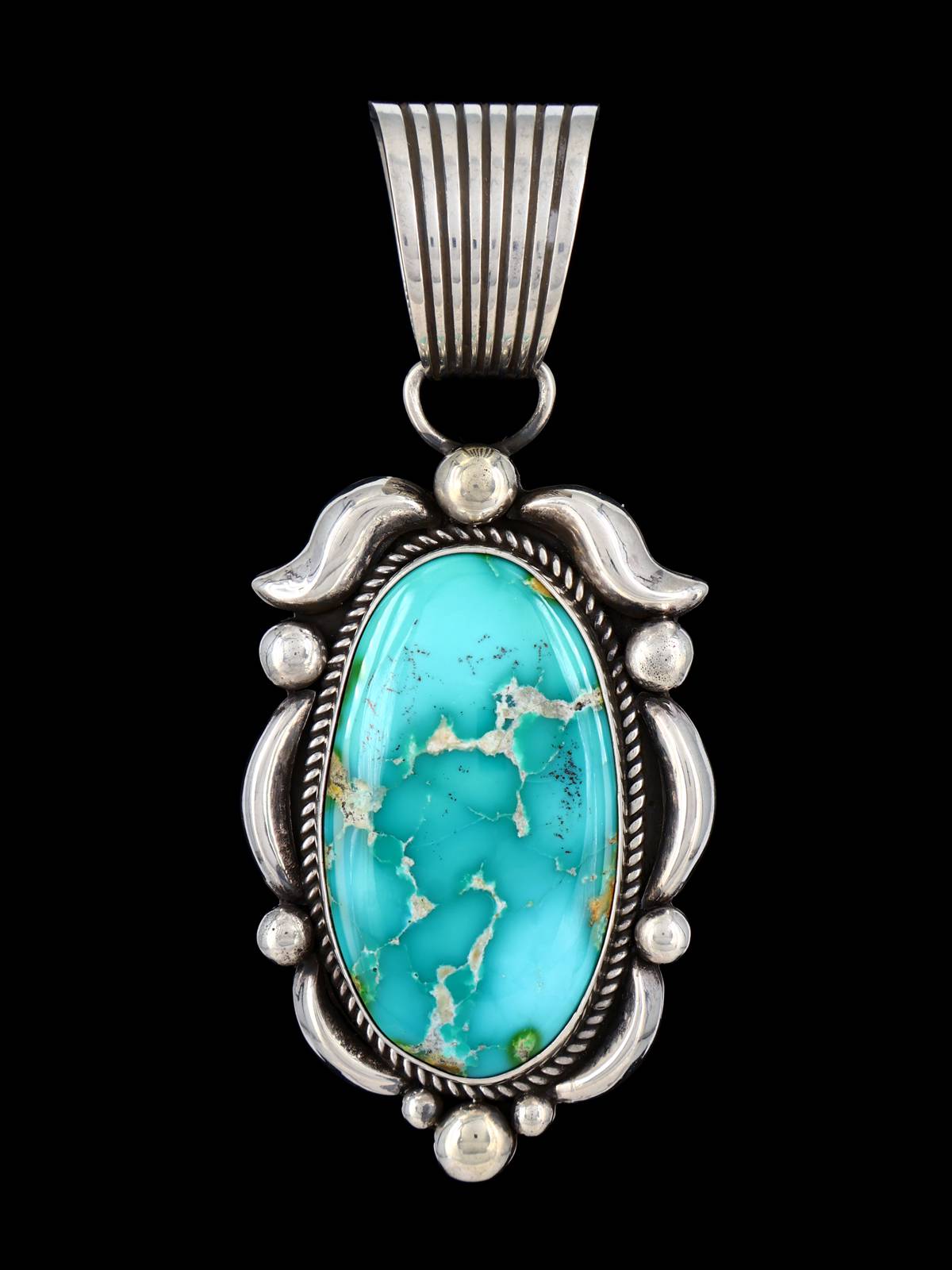 Native American Royston Turquoise Sterling Silver Pendant