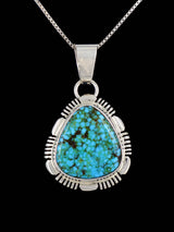 Natural Kingman Turquoise Navajo Sterling Silver Pendant