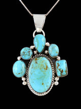 Native American Jewelry Turquoise Cluster Pendant