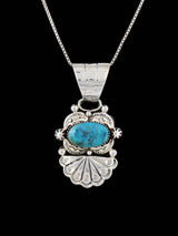 Navajo Turquoise Sterling Silver Pendant