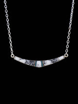 Native American Jewelry White Buffalo Navajo Inlay Necklace