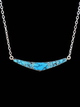 Native American Jewelry Turquoise Navajo Inlay Necklace
