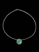 Collar con incrustaciones de ostras espinosas de plata de ley de joyería nativa americana