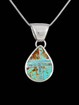Pendentif amérindien avec incrustation d'opale monarque