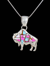 Pendentif coeur d'huître épineuse en argent sterling avec incrustation Navajo