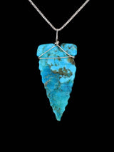 Pendentif tête de flèche turquoise en argent sterling Navajo