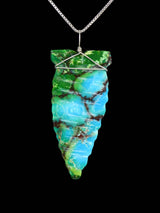 Pendentif tête de flèche turquoise en argent sterling Navajo