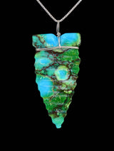 Navajo Sterling Silver Turquoise Arrowhead Pendant