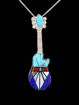 Native American Jewelry Inlay Guitar Pendant