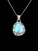 Sterling Silver Golden Hill Turquoise Navajo Made Pendant