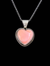 Native American Jewelry Pink Conch Heart Pendant