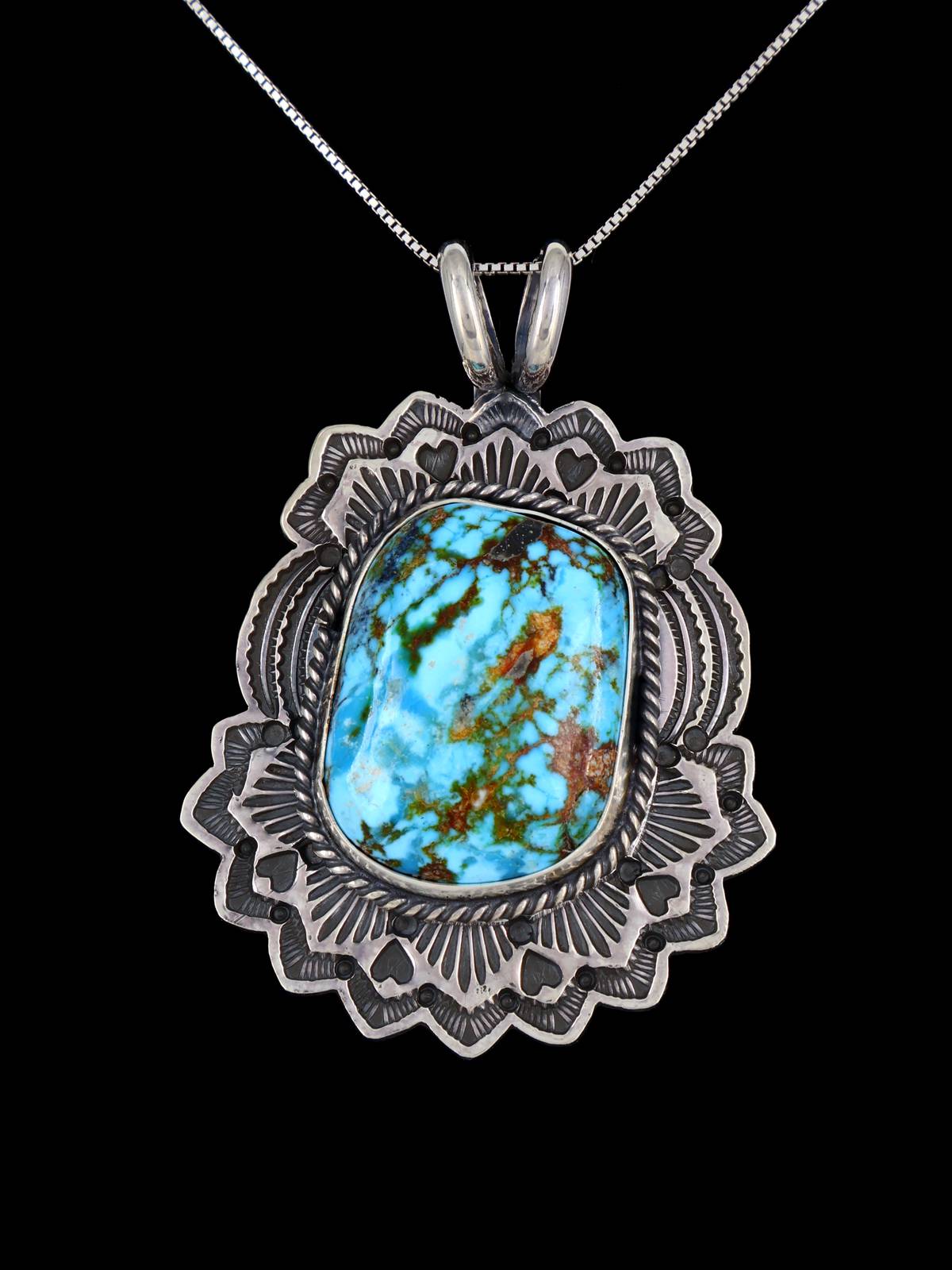 Collar Navajo Colgante Superpuesto Thunderbird Turquesa