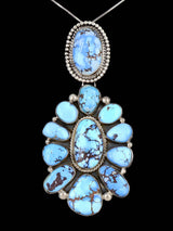 Native American Jewelry Natural Golden Hill Turquoise Cluster Pendant