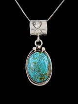 Kingman Turquoise Navajo Sterling Silver Pendant