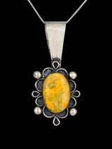 Native American Sterling Silver Bumblebee Jasper Pendant