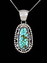 Native American Kingman Turquoise Sterling Silver Pendant