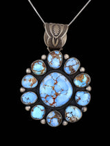 Native American Jewelry Golden Hill Turquoise Cluster Pendant