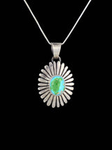 Native American Sterling Silver Sonoran Gold Turquoise Pendant