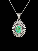 Native American Sterling Silver Sonoran Gold Turquoise Pendant