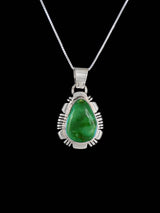 Native American Sonoran Gold Turquoise Sterling Silver Pendant