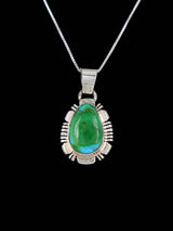 Native American Sonoran Gold Turquoise Sterling Silver Pendant