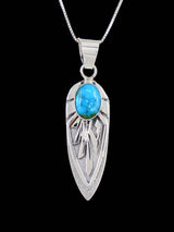 Bijoux amérindiens Pendentif Zia turquoise en argent sterling