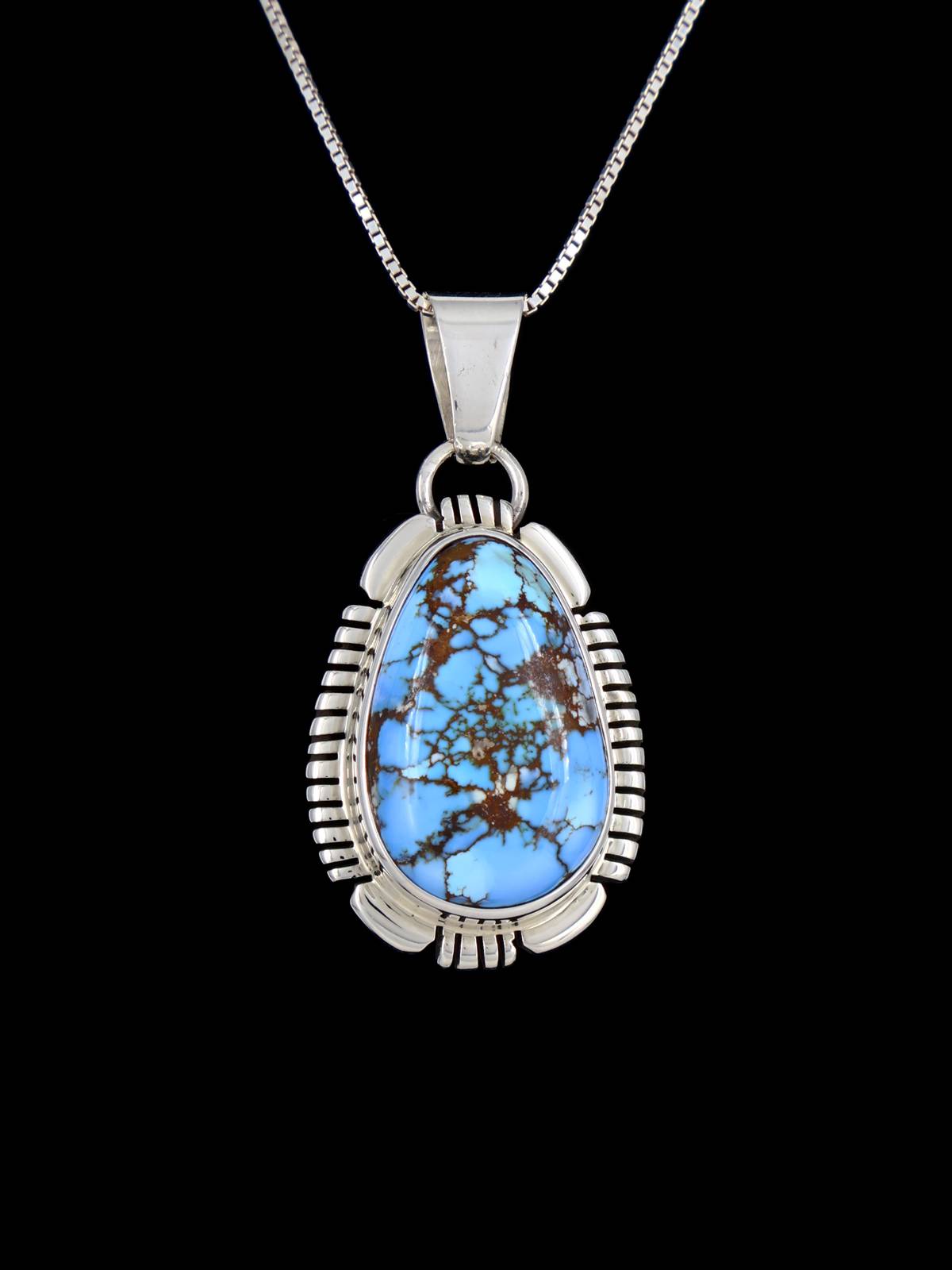 Pendentif en argent sterling Navajo turquoise naturel Golden Hill