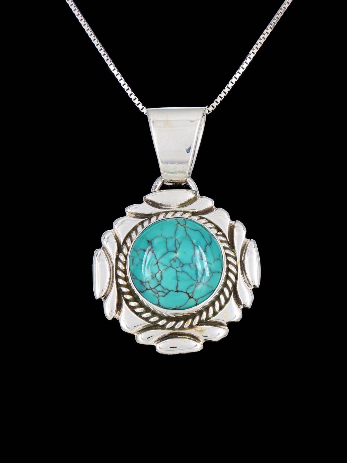 Pendentif amérindien en argent sterling Cloud Mountain Turquoise