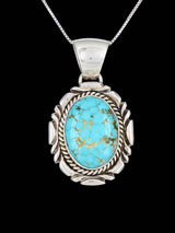Native American Sterling Silver Number 8 Turquoise Pendant