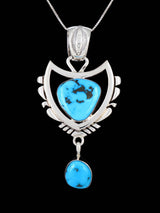 Native American Sterling Silver Sleeping Beauty Turquoise Pendant