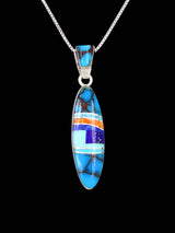 Native American Turquoise and Spiny Oyster Inlay Pendant