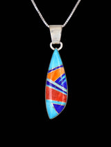 Native American Sterling Silver Multistone Inlay Pendant
