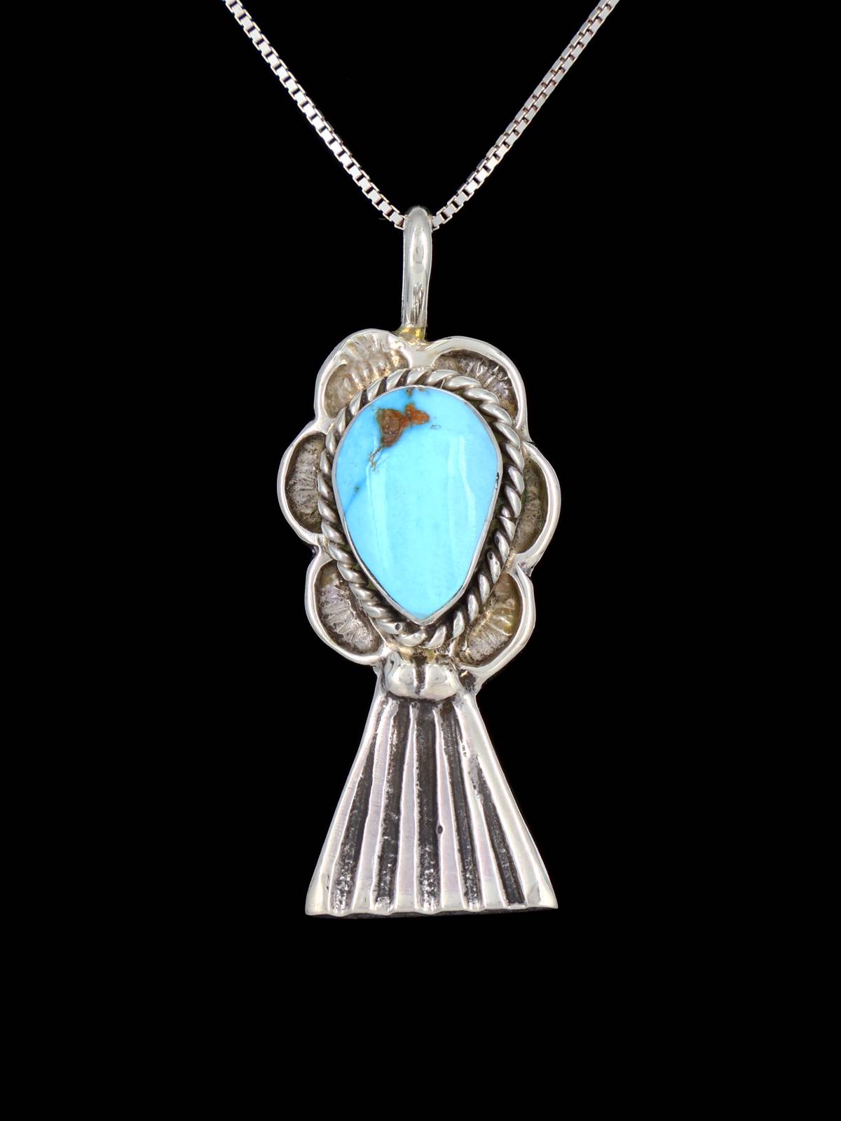 Golden Hill Turquoise Navajo Sterling Silver Pendant