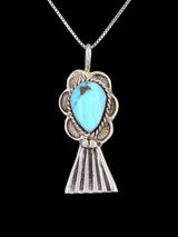 Golden Hill Turquoise Navajo Sterling Silver Pendant