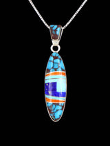 Native American Turquoise and Spiny Oyster Inlay Pendant