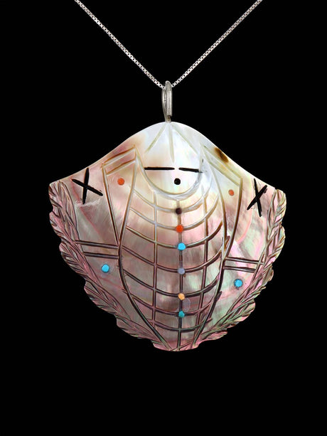 Zuni Reversible Mother of Pearl Maiden Fetish Pendant