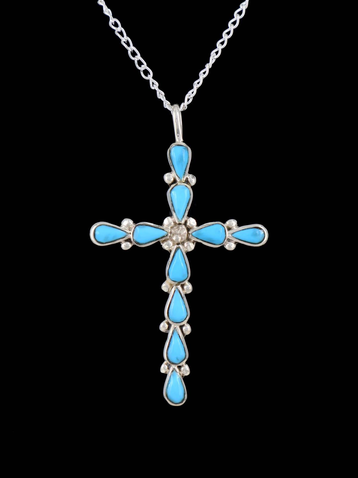 Pendentif collier croix Zuni en argent sterling
