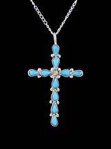 Pendentif collier croix Zuni en argent sterling