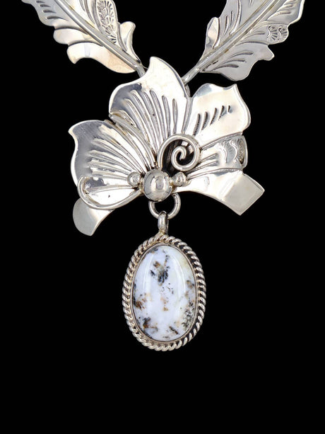 Native American Jewelry White Buffalo Sculpted Necklace