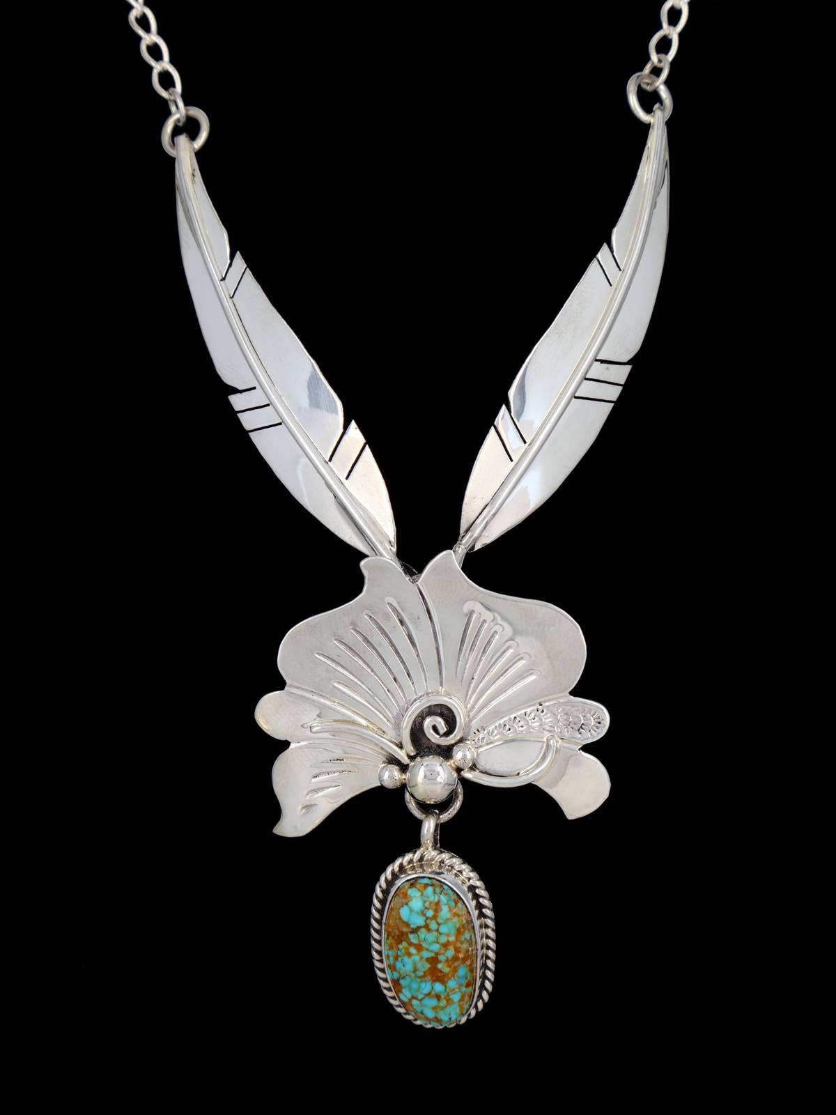 Native American Jewelry #8 Turquoise Sculpted Necklace
