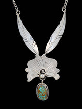 Native American Jewelry #8 Turquoise Sculpted Necklace