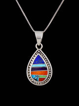 Native American Multistone Inlay Indian Summer Pendant