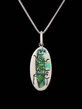 Native American Jewelry Carico Lake Turquoise Eagle Inlay Pendant