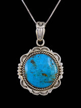 Pendentif Naja en argent sterling avec superposition de turquoise fabriqué par Navajo