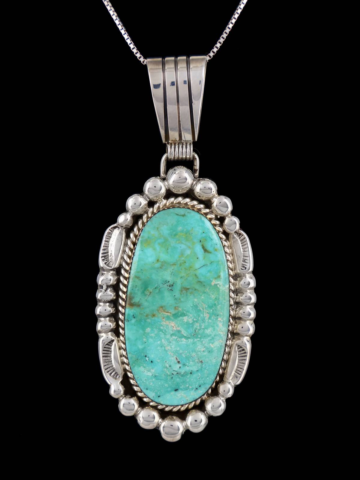Native American Sterling Silver Turquoise Pendant